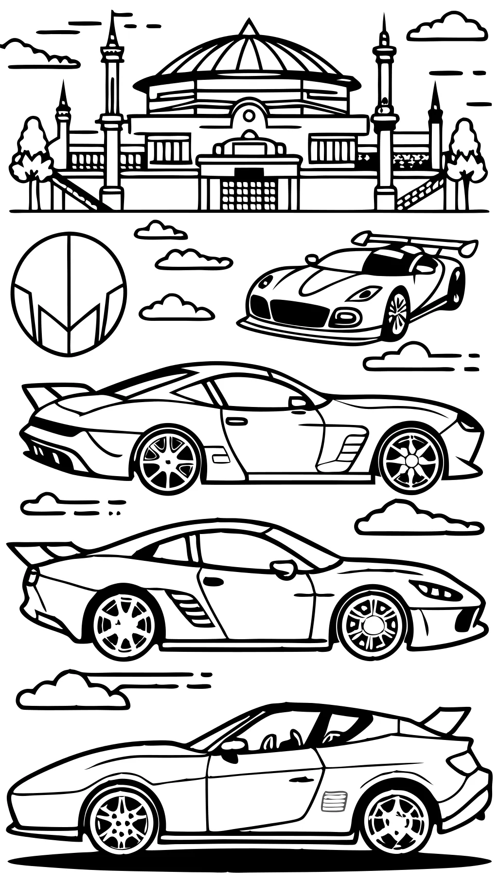 coloriages pour les voitures de sport